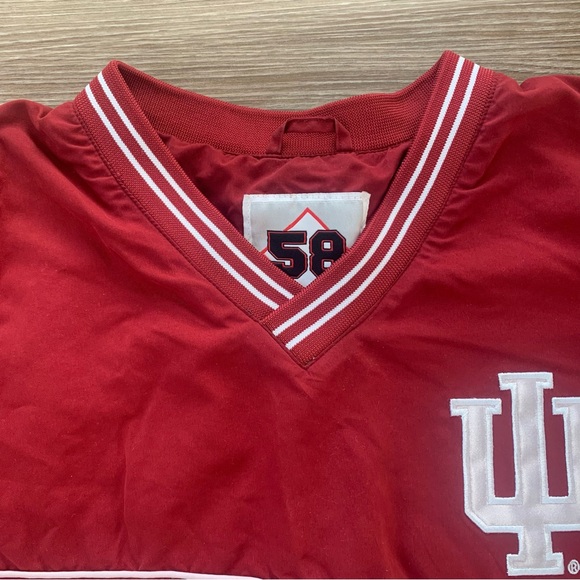 Men's Red Indiana University Sports Pullover Windbreaker Jacket Size XXL - Picture 5 of 11